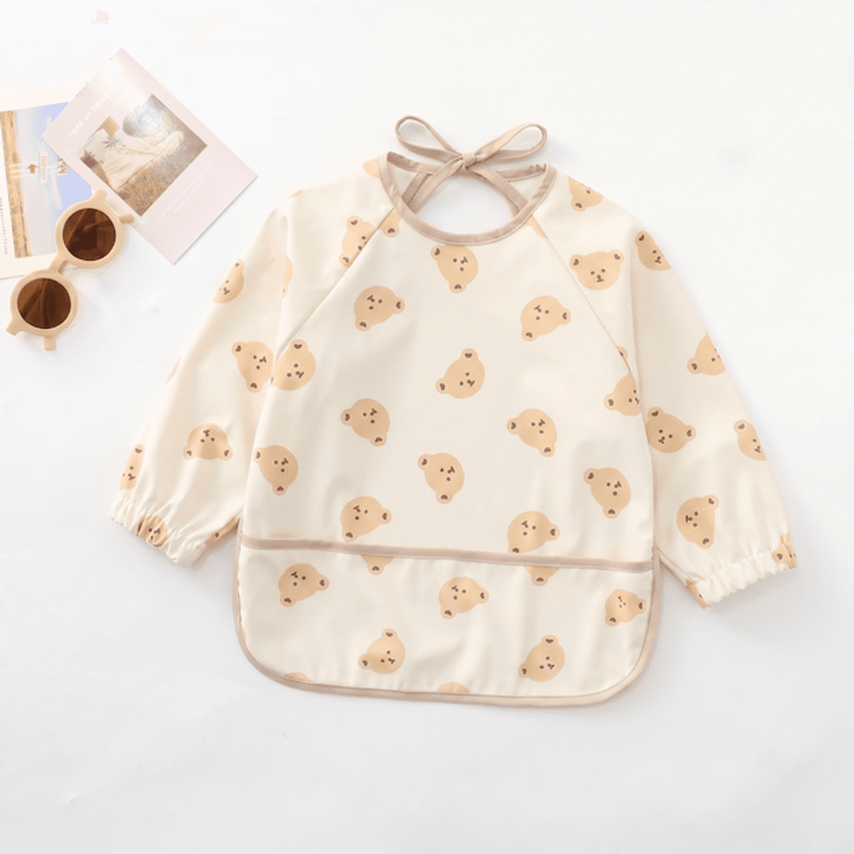 Troller Kids | Smekke Forkle med lang arm | Beige bamse | Large