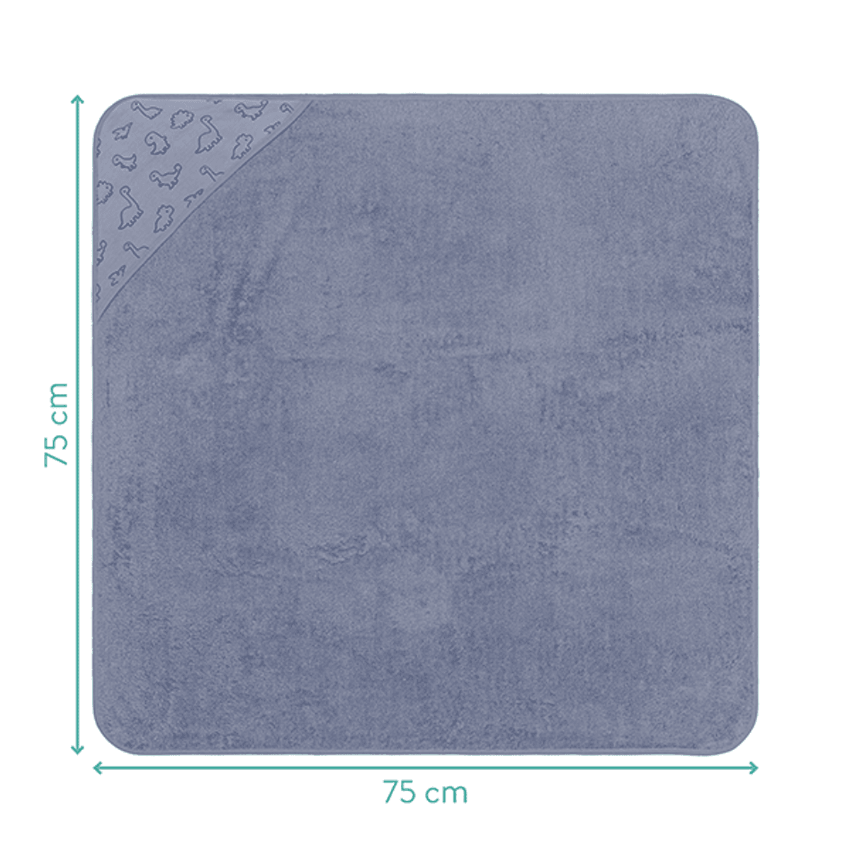 Fillikid | Hettehåndkle | 75 x 75 cm | Dino Blue