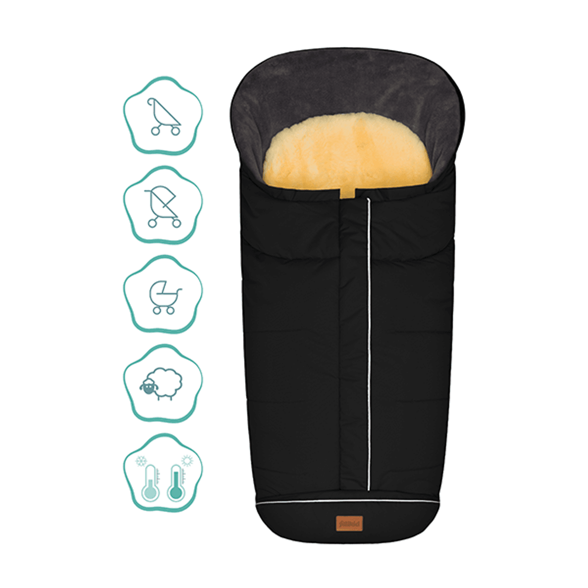 Fillikid | VInterpose Nanga lammeskinn | Black