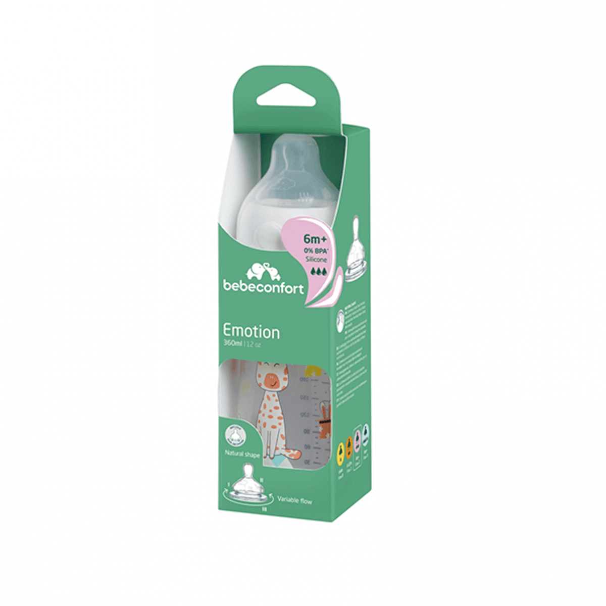 Bebeconfort | Emotion Tåteflaske | 360ml | 6m+ | Hvit