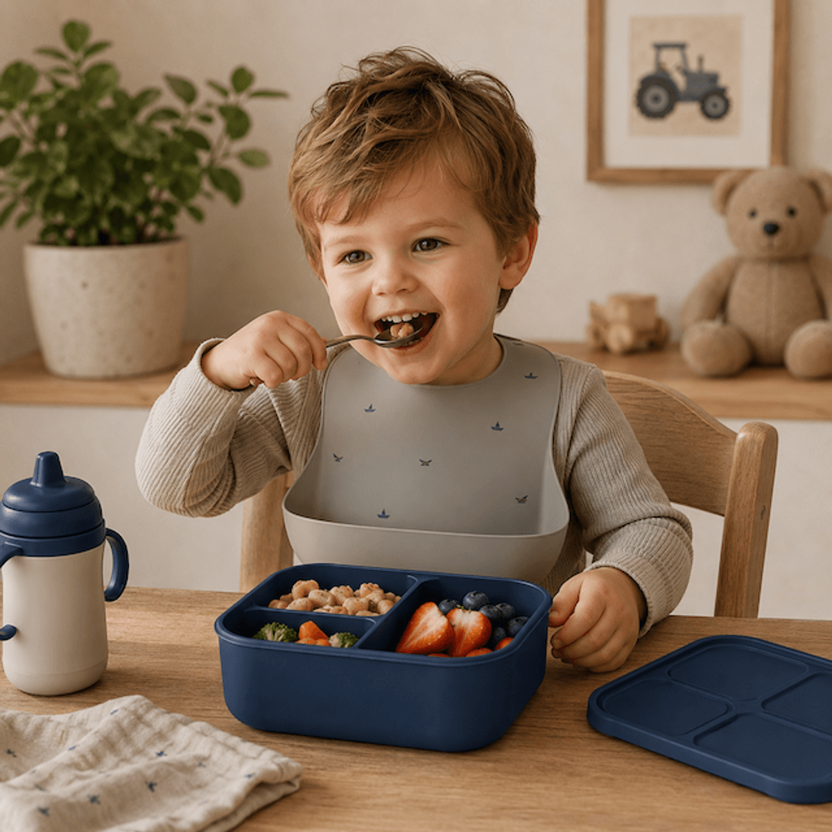 Troller Kids  | Sillikon Matboks | Blå