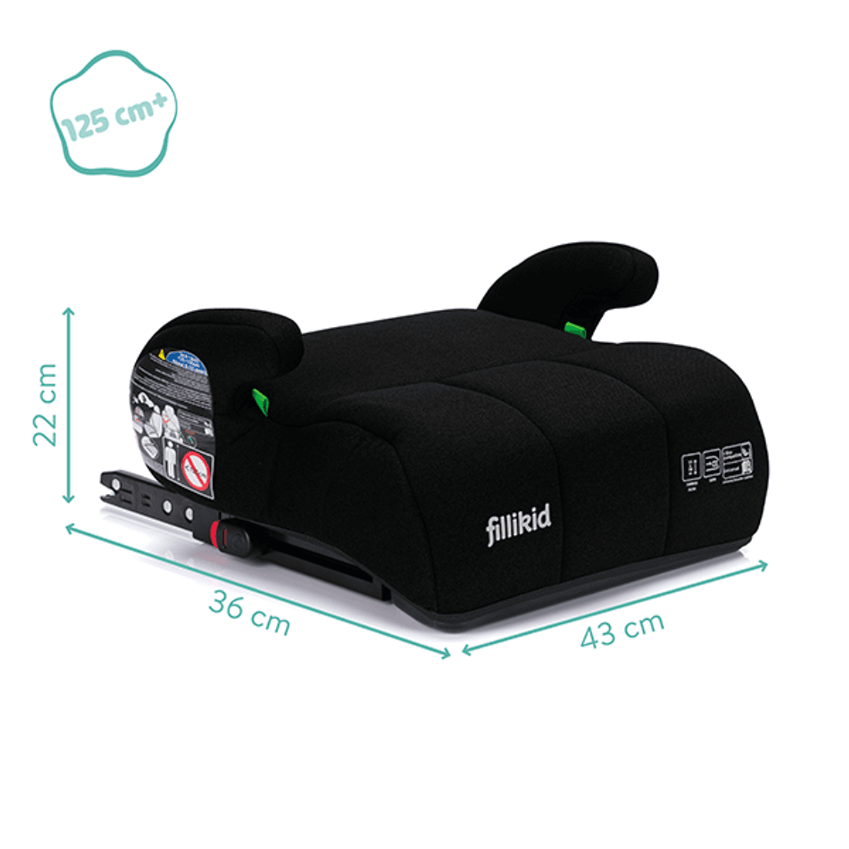  Fillikid | Comfort Bilstolpute m/Isofix | Black