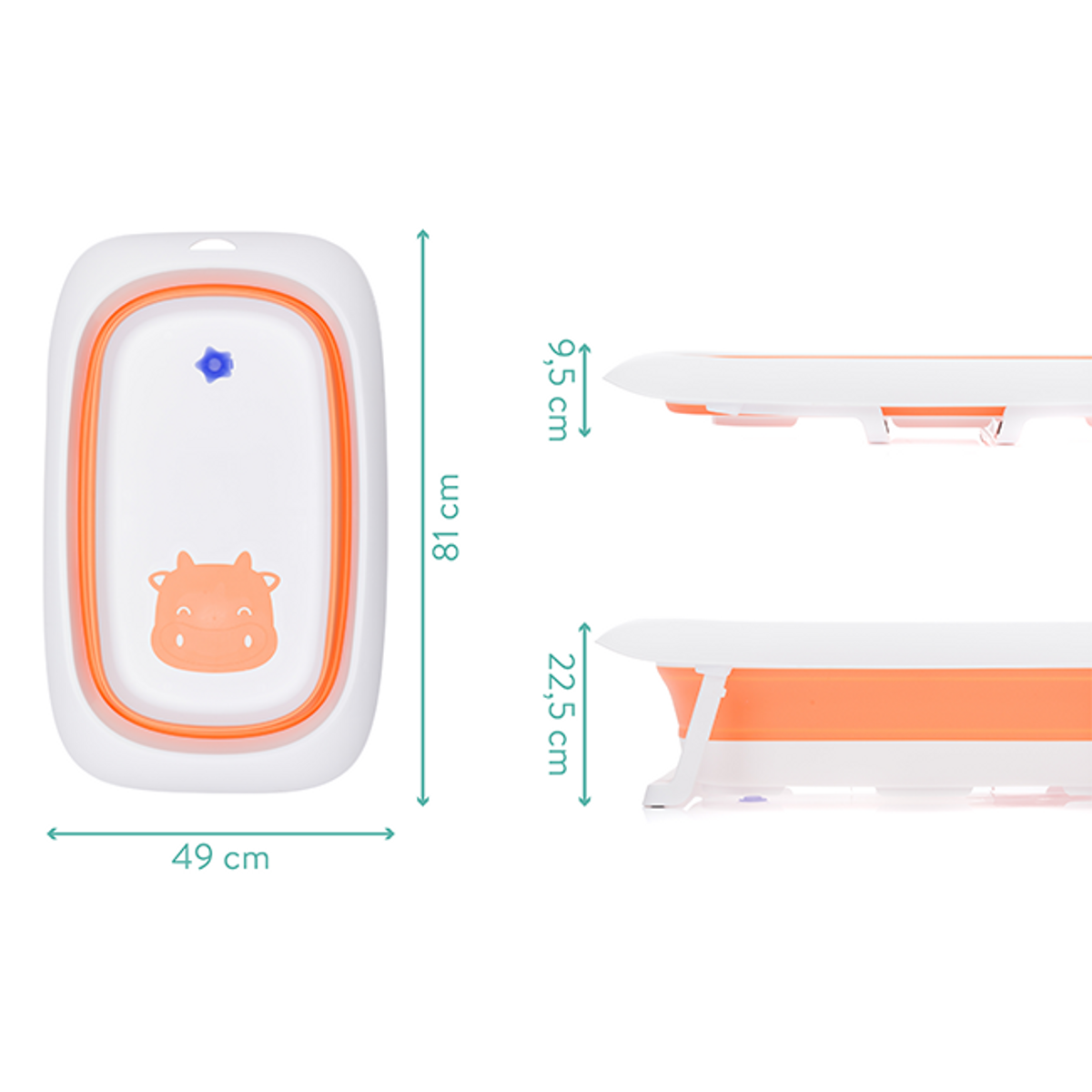 Fillikid | Sammenleggbar badebalje | Hippo Orange