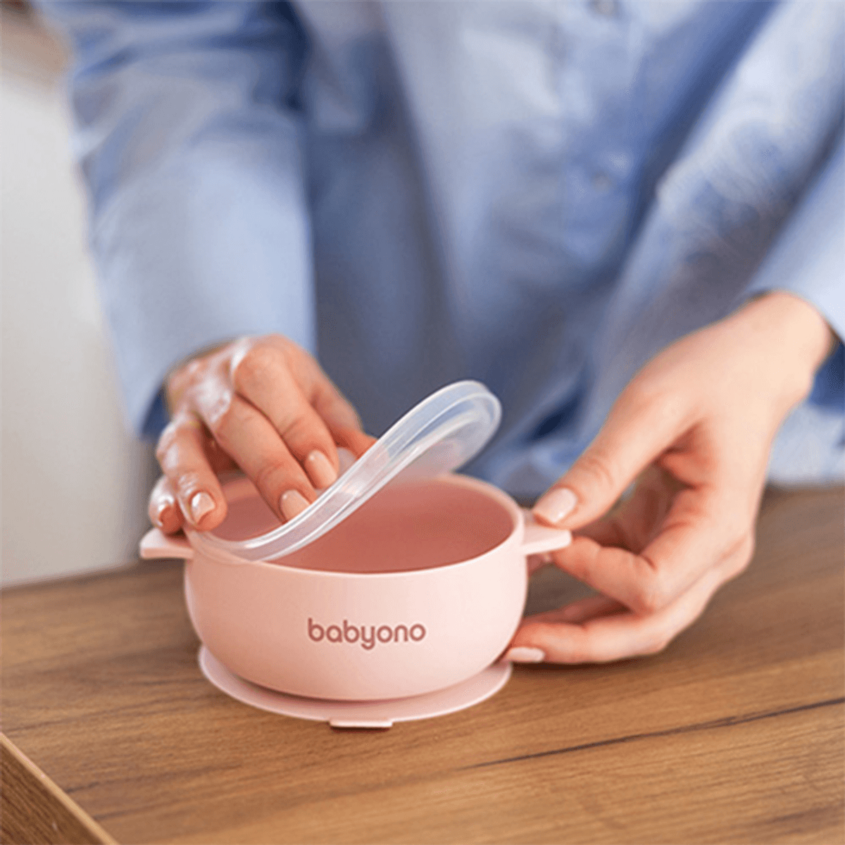Babyono | Barneskål med lokk | Pink